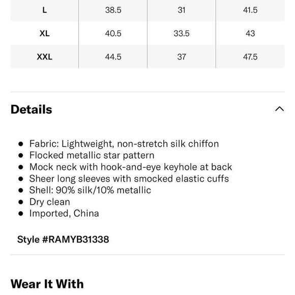 Ramy Brook Stassi Silk Blend Metallic Star Print Mock Neck Blouse - Picture 6 of 10